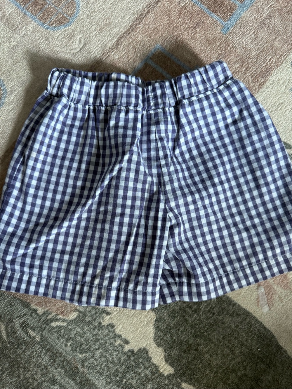 The Beaufort Bonnet Company Navy and White Gingham Elastic-Waist Shorts
